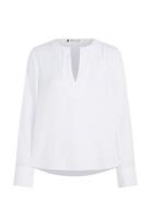 Tommy Hilfiger Viscose Crepe V-Neck Blouse Vit