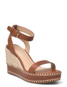 Lauren Ralph Lauren Hilarie Burnished Leather Espadrille Brun