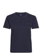 GANT Reg Tonal Shield Ss T-Shirt Marinblå