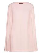 Lauren Ralph Lauren Cape Georgette Cocktail Dress Rosa