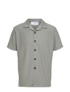 Selected Homme Slhloose-Plisse Resort Ss Shirt Ex Grå