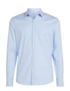 Calvin Klein Stretch Collar Tonal Slim Shirt Blå