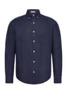 GANT Reg Gmnt Dyed Linen Shirt Marinblå