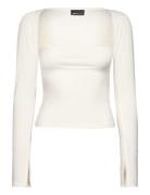 Gina Tricot Soft Touch Square Neck Top Kräm