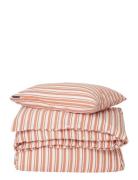 White/Terra Striped Cotton Poplin Bed Set Home Textiles Bedtextiles Be...