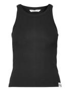 Calvin Klein Jeans Variegated Rib Woven Tab Tank Svart