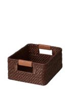 Rattan Basket With Leather Home Storage Storage Baskets Brown Lexingto...