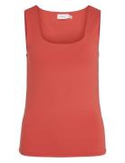 Vila Vikenza U-Neck S/L Tank Top - Noos Röd