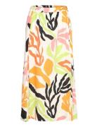 GANT Rel Mid Palm Print Linen Skirt Gul