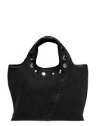 3.1 Phillip Lim Washed Denim Mini Market Tote W Studs Svart