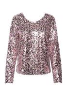 A-View Sequin Blouse Rosa