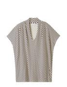 Tom Tailor T-Shirt Crepe V-Neck Marinblå