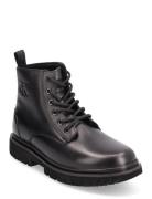 Calvin Klein Eva Mid Lace Up Boot Lth Wl Wn Svart