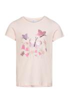 Lindex Top Ss Butterfly And Flower Rosa