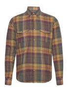 Oscar Jacobson Straight Fit Bd Plaid Twill Khaki Green