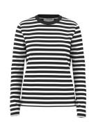 Selected Femme Slfessential Ls Striped O-Neck Tee Noos Svart