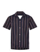 Les Deux Lawson Stripe Ss Shirt Marinblå