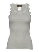 Rosemunde Rwbabette Silk Sl U-Neck Long Lace Grå