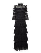 Malina Carmine Long Sleeve Maxi Lace Dress Svart