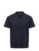 ONLY & SONS Onsabraham Reg Ss Resort Polo Marinblå