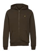 Lyle & Scott Zip Through Hoodie Khaki Green