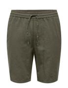 ONLY & SONS Onslinus 0007 Cot Lin Shorts Noos Khaki Green