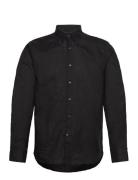 Oscar Jacobson Reg Fit Bd Signature Linen Svart