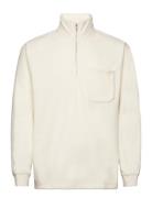 Selected Homme Slhrelaxgotler Fleece Half-Zip Sweat Beige