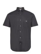 GANT Reg Classic Poplin Ss Shirt Svart