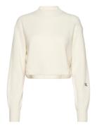 Calvin Klein Jeans Short Lambswool Sweater Beige