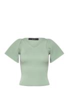 Vero Moda Vmginny Ss V-Neck Pullover Noos Grön