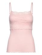 Rosemunde Silk Strap Top W/ Lace Rosa