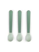 D By Deer Foodie Easy-Grip Baby Spoon 3-Pack Green Grön