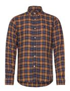 Morris Linen Check Bd Shirt Marinblå