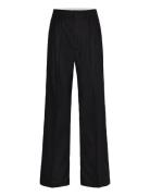 Mango Contrast-Trim Pleated Trousers Svart