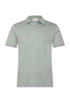 Calvin Klein Smooth Cotton Open Placket Polo Grön