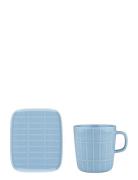 Tiiliskivi Mug 4 Dl+ Plate Home Tableware Plates Small Plates Blue Mar...