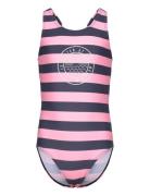 Color Kids Swimsuit W. Chestprint, Aop Multi/patterned