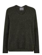 MOS MOSH Mmthora V-Neck Knit Grå