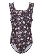 Color Kids Swimsuit W. Frills, Aop Multi/patterned