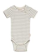 Petit Piao Body S/S Modal Striped Blå