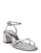 Mango Metallic Strap Sandals Silver