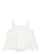 Mango Broderie Anglaise Cotton Dress Vit