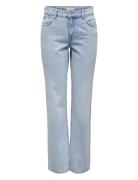 ONLY Onlbree Low Straight Rhinest Dnm Jns Azg Blå