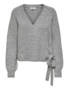 ONLY Onlmia L/S Wrap Cardigan Rp Knt Grå