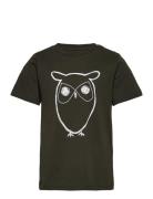 Knowledge Cotton Apparel Big Owl T-Shirt - Gots/Vegan Svart