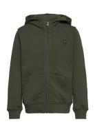 Knowledge Cotton Apparel Badge Zip Hood Sweat - Gots/Vegan Khaki Green