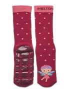 Melton Fairy Socks With Anti-Slip Röd