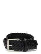 Anderson's Classic Woven Leather Belt Svart