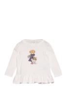 Ralph Lauren Baby Polo Bear Cotton Jersey Peplum Tee Vit